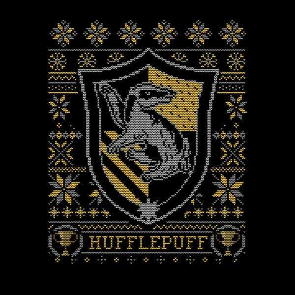 Harry Potter Hufflepuff Crest Women's Christmas Sweater - Black 2 Harry Potter Hufflepuff Crest Women's Christmas Sweater - Black - Image 2