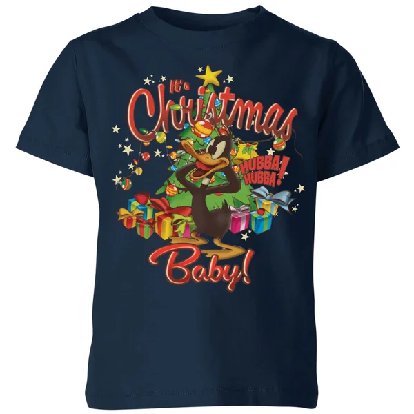 Looney Tunes Its Christmas Baby Kids' Christmas T-Shirt - Navy 1 Looney Tunes Its Christmas Baby Kids' Christmas T-Shirt - Navy