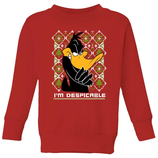 Looney Tunes Daffy Duck Knit Kids' Christmas Sweater - Red 1 Looney Tunes Daffy Duck Knit Kids' Christmas Sweater - Red