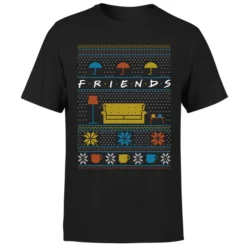 Friends Sofa Knit Men's Christmas T-Shirt - Black 9 Friends Sofa Knit Men's Christmas T-Shirt - Black -JD Looney Shop 11969878 1714627077409422