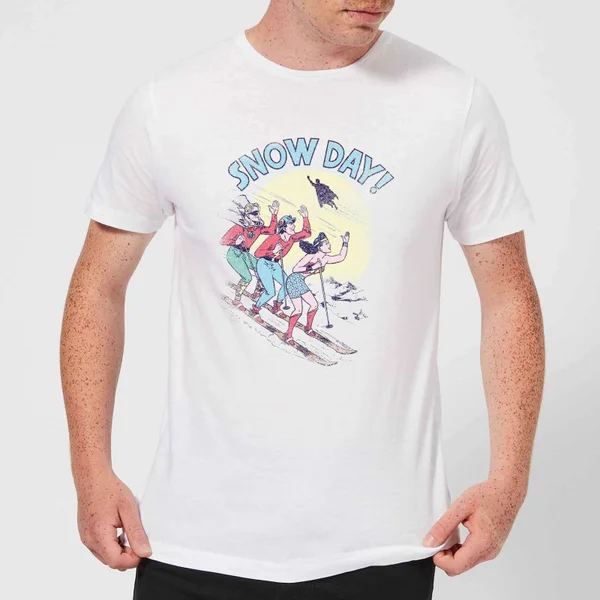 DC COMICS DC Snow Day! Men's Christmas T-Shirt - White 1 DC COMICS DC Snow Day! Men's Christmas T-Shirt - White