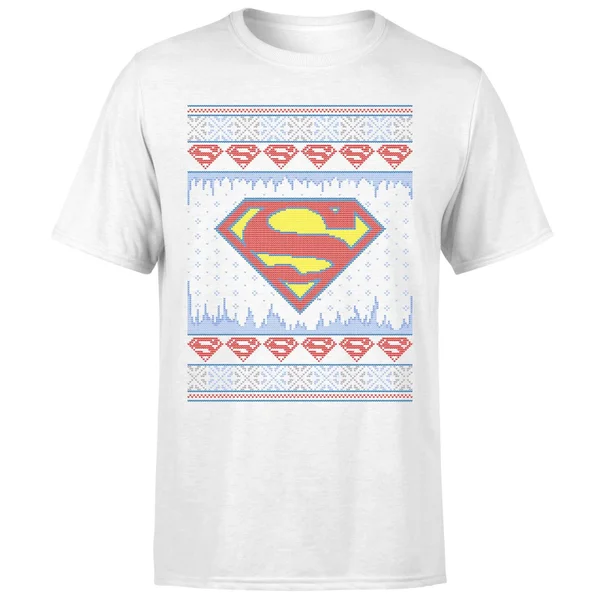 DC COMICS DC Supergirl Knit Men's Christmas T-Shirt - White 5 DC COMICS DC Supergirl Knit Men's Christmas T-Shirt - White - Image 5