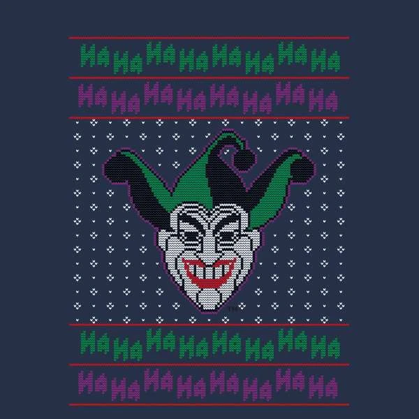 DC COMICS DC Joker Knit Men's Christmas T-Shirt - Navy 2 DC COMICS DC Joker Knit Men's Christmas T-Shirt - Navy - Image 2