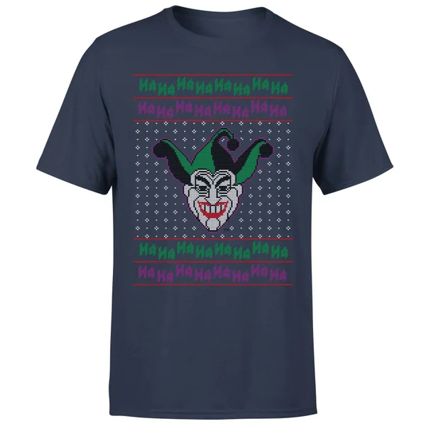 DC COMICS DC Joker Knit Men's Christmas T-Shirt - Navy 5 DC COMICS DC Joker Knit Men's Christmas T-Shirt - Navy - Image 5
