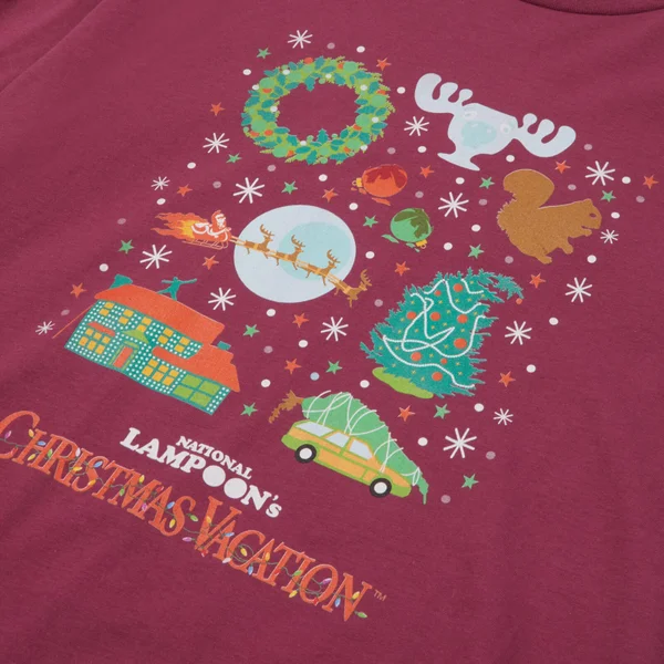 National Lampoon Griswold Christmas Starter Pack Men's Christmas T-Shirt - Burgundy 2 National Lampoon Griswold Christmas Starter Pack Men's Christmas T-Shirt - Burgundy - Image 2