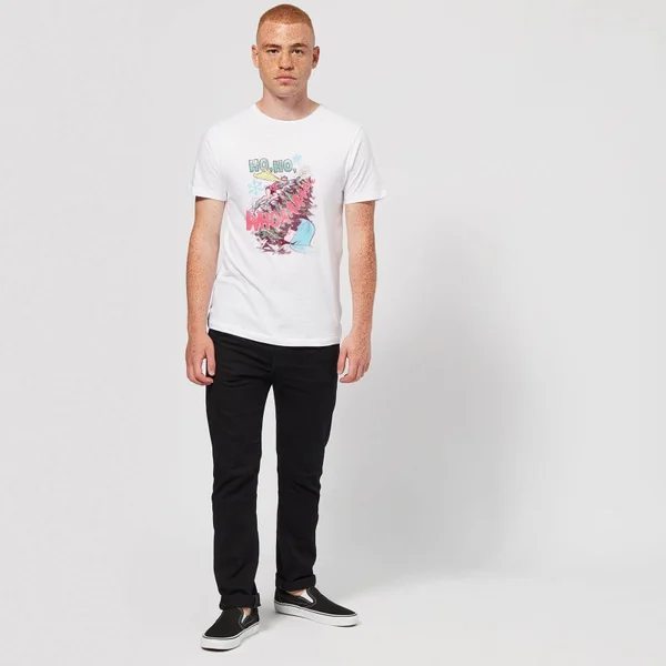 DC COMICS DC Ho Ho Whoaaaaaaa Men's Christmas T-Shirt - White 3 DC COMICS DC Ho Ho Whoaaaaaaa Men's Christmas T-Shirt - White - Image 3