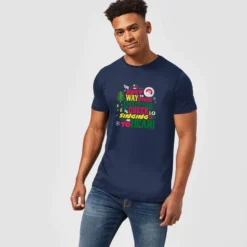 Elf Christmas Cheer Men's Christmas T-Shirt - Navy -JD Looney Shop 11970112 5834627064597049