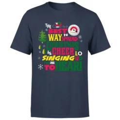 Elf Christmas Cheer Men's Christmas T-Shirt - Navy -JD Looney Shop 11970112 6254627064780139
