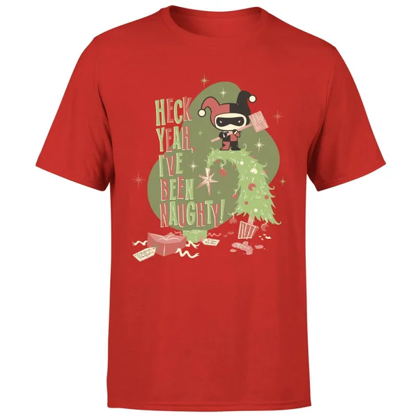DC COMICS DC Heck Yeah I've Been Naughty! Men's Christmas T-Shirt - Red 5 DC COMICS DC Heck Yeah I've Been Naughty! Men's Christmas T-Shirt - Red - Image 5