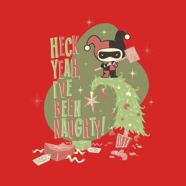 DC COMICS DC Heck Yeah I've Been Naughty! Men's Christmas T-Shirt - Red 2 DC COMICS DC Heck Yeah I've Been Naughty! Men's Christmas T-Shirt - Red - Image 2