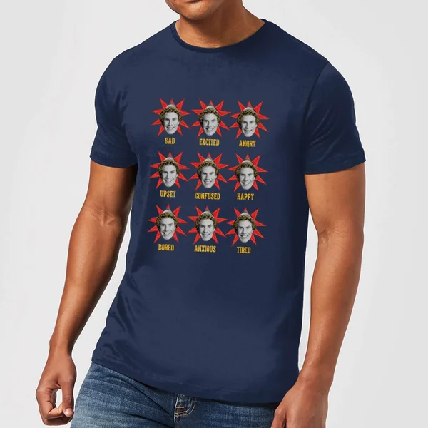 Elf Faces Men's Christmas T-Shirt - Navy 1 Elf Faces Men's Christmas T-Shirt - Navy