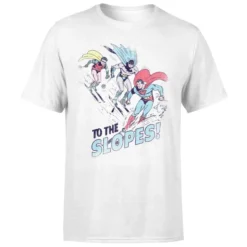 DC COMICS DC To The Slopes! Men's Christmas T-Shirt - White -JD Looney Shop 11970166 1094627067710119