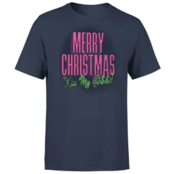 National Lampoon Merry Christmas (Kiss My @$$) Men's Christmas T-Shirt - Navy -JD Looney Shop 11970175 5354627067908389