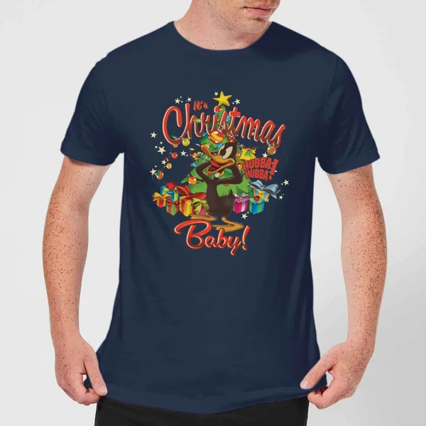 Looney Tunes Its Christmas Baby Men's Christmas T-Shirt - Navy 1 Looney Tunes Its Christmas Baby Men's Christmas T-Shirt - Navy