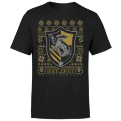 Harry Potter Hufflepuff Crest Men's Christmas T-Shirt - Black 9 Harry Potter Hufflepuff Crest Men's Christmas T-Shirt - Black -JD Looney Shop 11970193 1614627069082703