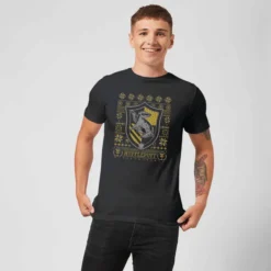Harry Potter Hufflepuff Crest Men's Christmas T-Shirt - Black 7 Harry Potter Hufflepuff Crest Men's Christmas T-Shirt - Black -JD Looney Shop 11970193 1664627068837297