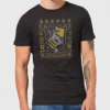 Harry Potter Hufflepuff Crest Men's Christmas T-Shirt - Black