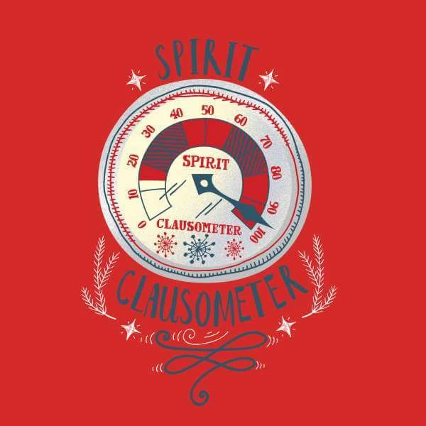 Elf Clausometer Men's Christmas T-Shirt - Red 2 Elf Clausometer Men's Christmas T-Shirt - Red - Image 2