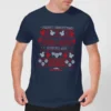 National Lampoon Merry Christmas Knit Men's Christmas T-Shirt - Navy