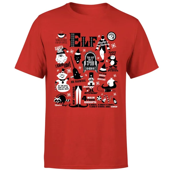 Elf Men's Christmas T-Shirt - Red 5 Elf Men's Christmas T-Shirt - Red - Image 5