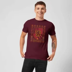 Harry Potter Gryffindor Crest Men's Christmas T-Shirt - Burgundy 7 Harry Potter Gryffindor Crest Men's Christmas T-Shirt - Burgundy -JD Looney Shop 11970262 1704627063211715