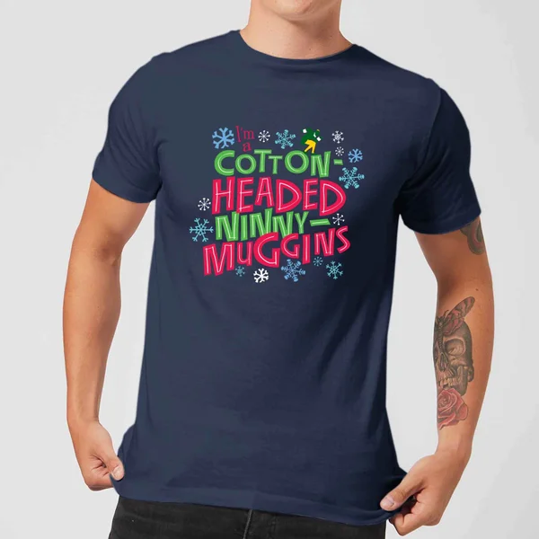 Elf Cotton-Headed Ninny-Muggins Men's Christmas T-Shirt - Navy 1 Elf Cotton-Headed Ninny-Muggins Men's Christmas T-Shirt - Navy
