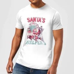 DC COMICS DC Santa's Helpers Men's Christmas T-Shirt - White