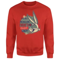 Looney Tunes I'm The Reason There Is A Naughty List Christmas Sweater - Red 7 Looney Tunes I'm The Reason There Is A Naughty List Christmas Sweater - Red -JD Looney Shop 11970379 8244627069767930