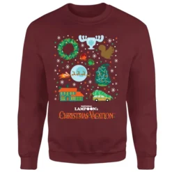 National Lampoon Griswold Christmas Starter Pack Christmas Sweater - Burgundy -JD Looney Shop 11970409 2014627071026904