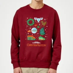 National Lampoon Griswold Christmas Starter Pack Christmas Sweater - Burgundy