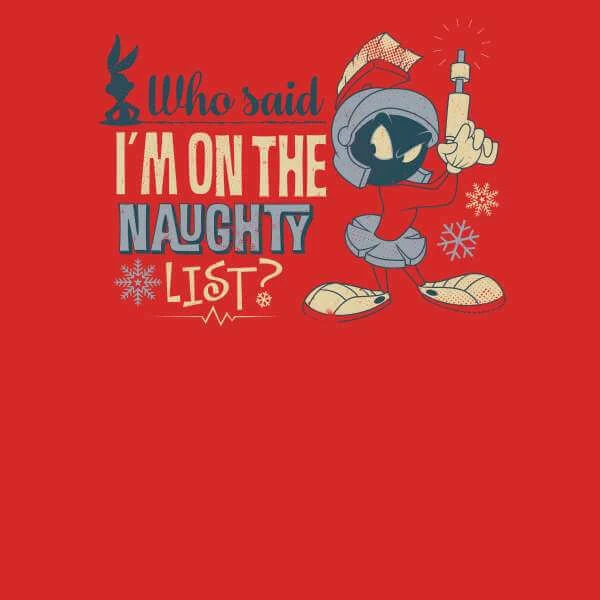 Looney Tunes Martian Who Said Im On The Naughty List Christmas Sweater - Red 2 Looney Tunes Martian Who Said Im On The Naughty List Christmas Sweater - Red - Image 2