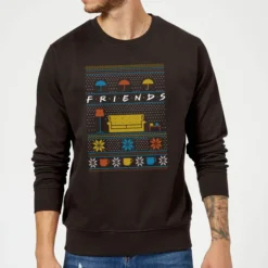 Friends Sofa Knit Christmas Sweater - Black