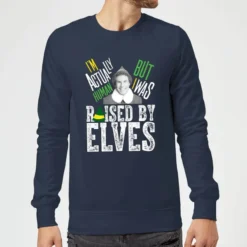 Elf Raised By Elves Christmas Sweater - Navy 6 Elf Raised By Elves Christmas Sweater - Navy -JD Looney Shop 11970523 1005093126426793