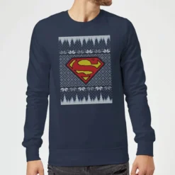 DC COMICS DC Superman Knit Christmas Sweater - Navy