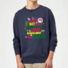 Elf Christmas Cheer Christmas Sweater - Navy