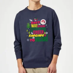 Elf Christmas Cheer Christmas Sweater - Navy