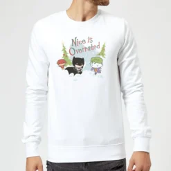 DC COMICS DC Nice Is Overrated Christmas Sweater - White -JD Looney Shop 11970679 1835093129583960