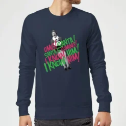 Elf Santa! I Know Him! Christmas Sweater - Navy 6 Elf Santa! I Know Him! Christmas Sweater - Navy -JD Looney Shop 11970754 1855093129870829