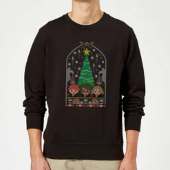 Harry Potter Hogwarts Tree Christmas Sweater - Black