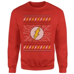 DC COMICS DC Flash Knit Christmas Sweater - Red -JD Looney Shop 11970829 2154627071174600