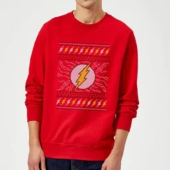 DC COMICS DC Flash Knit Christmas Sweater - Red