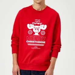 National Lampoon Merry Christmoose Christmas Sweater - Red