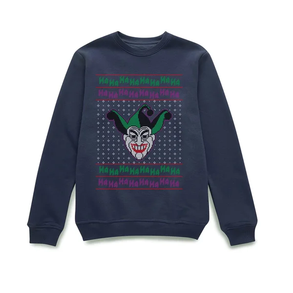 DC COMICS DC Joker Knit Christmas Sweater - Navy 2 DC COMICS DC Joker Knit Christmas Sweater - Navy - Image 2