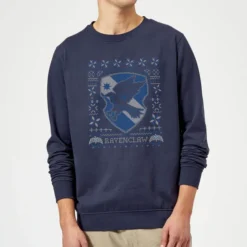 Harry Potter Ravenclaw Crest Christmas Sweater - Navy