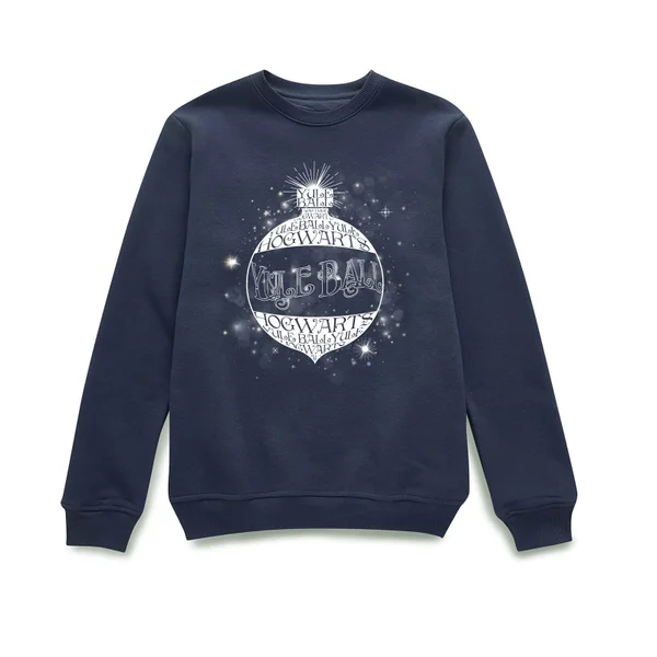 Harry Potter Yule Ball Baubel Christmas Sweater - Navy 2 Harry Potter Yule Ball Baubel Christmas Sweater - Navy - Image 2