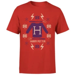 Harry Potter Christmas Sweater Men's T-Shirt - Red -JD Looney Shop 12065585 9514657695978969