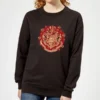 Harry Potter Hogwarts Christmas Crest Women's Christmas Jumper - Black