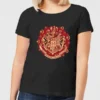 Harry Potter Hogwarts Christmas Crest Women's T-Shirt - Black