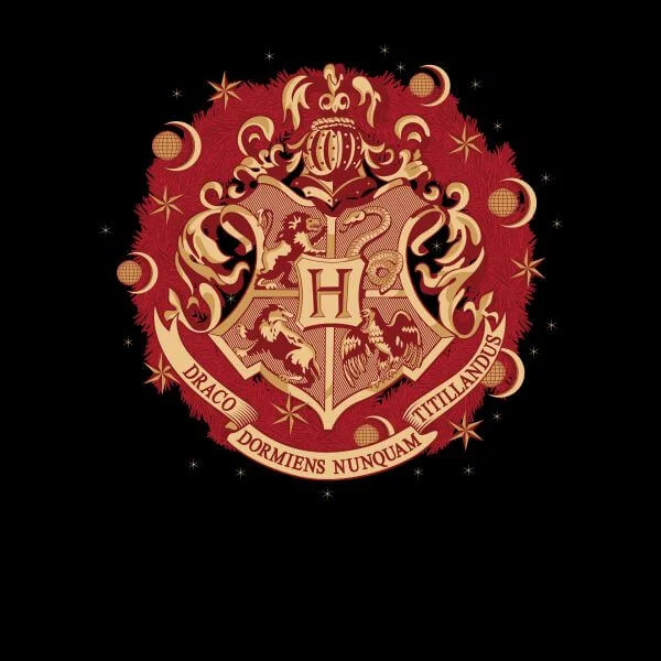 Harry Potter Hogwarts Christmas Crest Women's T-Shirt - Black 2 Harry Potter Hogwarts Christmas Crest Women's T-Shirt - Black - Image 2