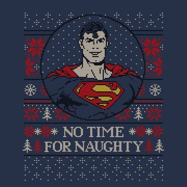 DC COMICS Superman May Your Holidays Be Super Women's Christmas Sweater - Navy 2 DC COMICS Superman May Your Holidays Be Super Women's Christmas Sweater - Navy - Image 2